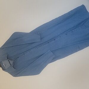 100% Cotton Denim Button-Up Dress